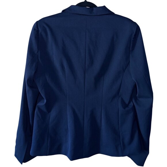 Karen Kane Fitted Blazer in Navy with Decorative Crest Buttons – Size L - Picture 11 of 13